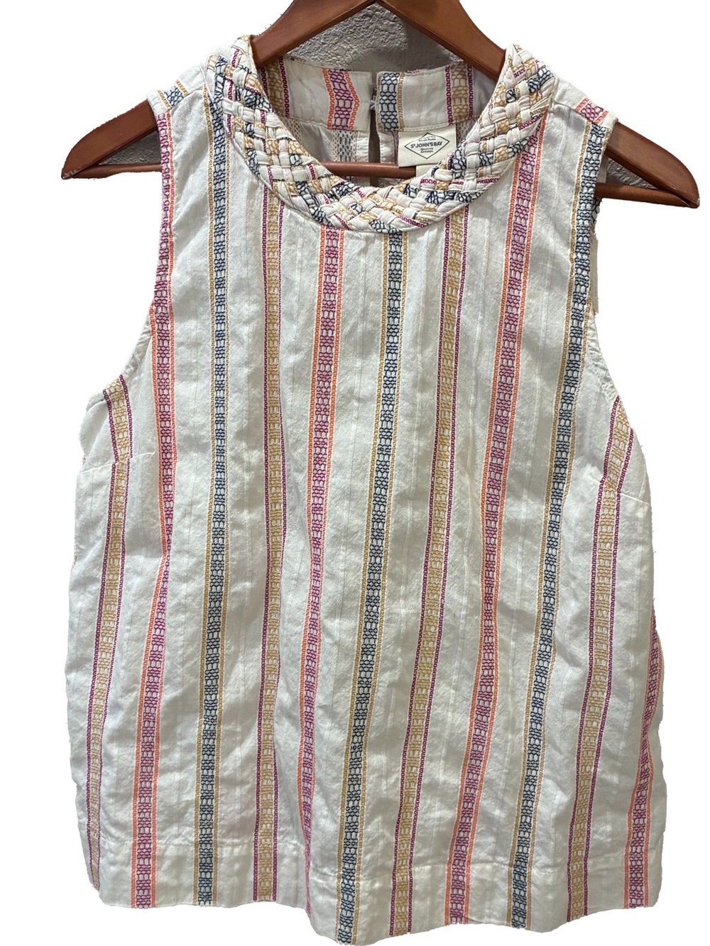 St. John’s Bay striped, sleeveless cotton top Size L